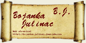 Bojanka Julinac vizit kartica
